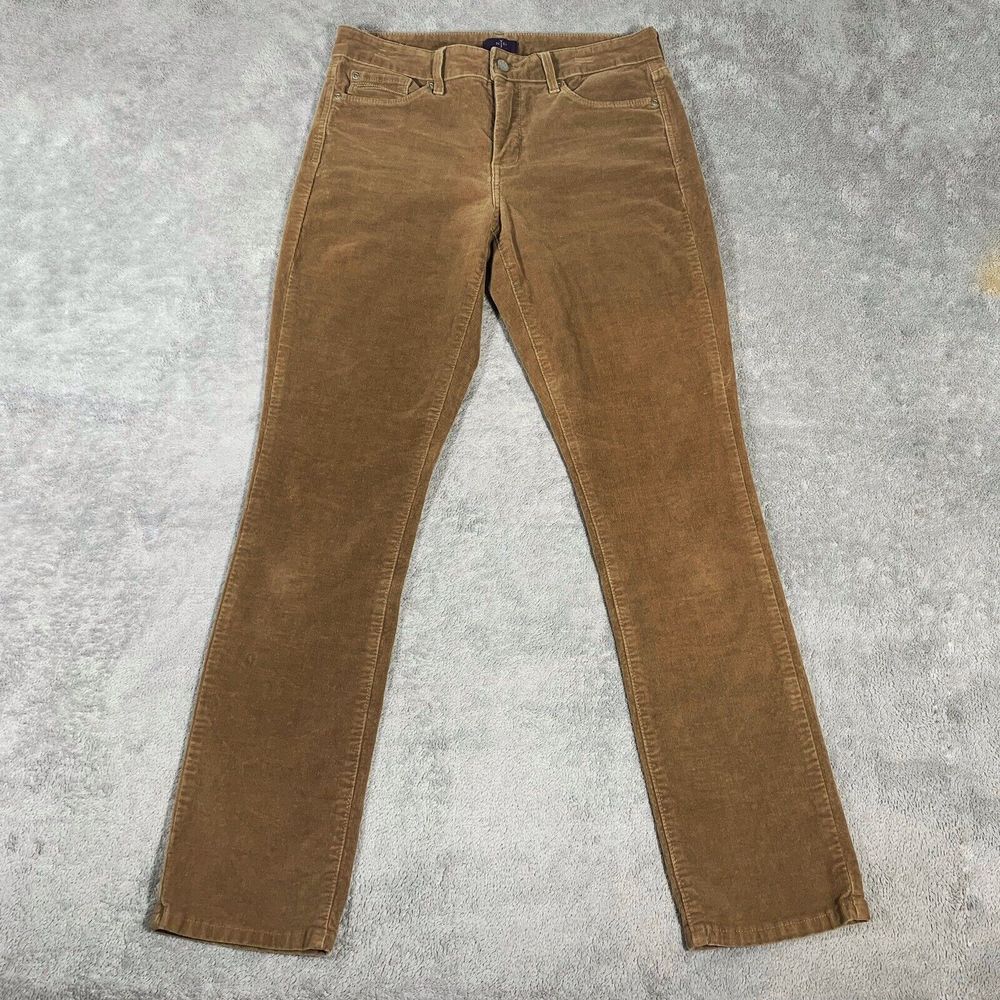 NYJD Womens Tan Corduroy Lift Tuck Tech Mid Rise Jeans Size 6/40